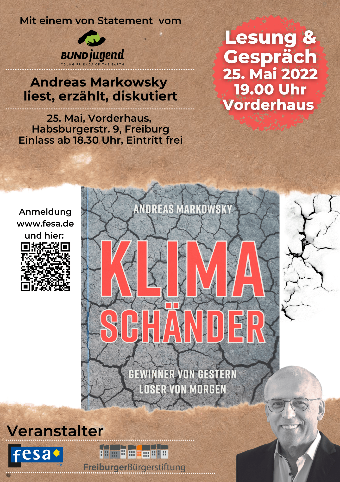 Plakat DIN A4 Klimaschaender Lesung und Gespräch_online Plakat