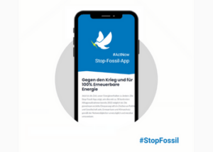 Stop Fossil, HAndy Display Stop Fossil App #actnow
