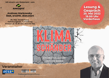 Webseiten Beitrag Klimaschaender Lesung und Gespräch