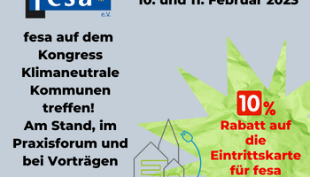 fesa am 9. und 10.2.2023 beim Kongress Klimaneutrale Kommunen treffen