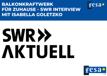 Balkonkraftwerk für Zuhause – SWR Interview mit Isabella Goletzko