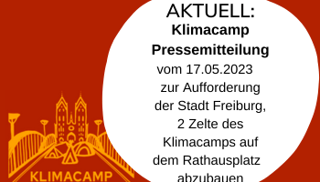 Aktuelle Pressemitteilung des Klimacamps Freiburg
