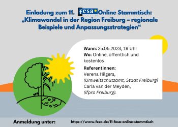 fesa Online-Stammtisch – Klimawandel in der Region Freiburg – regionale Beispiele und Anpassungsstrategien