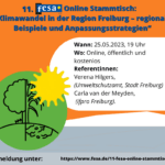 fesa Onlinestammtisch: „Klimawandel in der Region Freiburg – regionale Beispiele und Anpassungsstrategien“