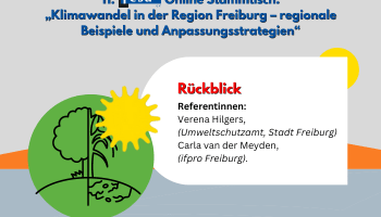 Rückblick fesa Online-Stammtisch – Klimawandel in der Region Freiburg – regionale Beispiele und Anpassungsstrategien