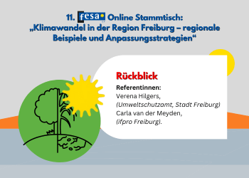 Rückblick fesa Online-Stammtisch – Klimawandel in der Region Freiburg – regionale Beispiele und Anpassungsstrategien