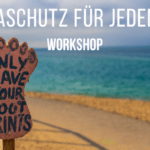 Klimaschutz für jeden Tag, Fußabdruck vor Strand