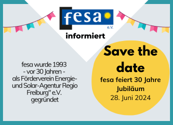 Save the date: fesa feiert 30 Jahre Jubiläum