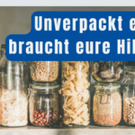 Es sind übereinandergestapelte Einmachgläser abgebildet. In jedem Glas befinden sich andere Lebensmittel