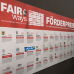 FAIR ways Preisträger:innen im Stadion des SC Freiburgs unter anderem fesa e.V. ist Preisträger
