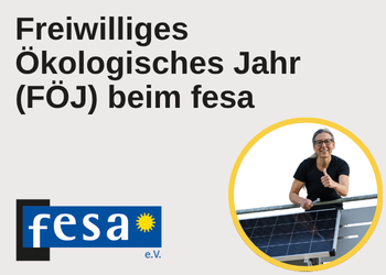 Ausschreibung FÖJ-Stelle beim fesa e.V. im Bereich Öffentlichkeitsarbeit, Veranstaltungsmanagement, Kampagnenarbeit und Bildung für nachhaltige Entwicklung